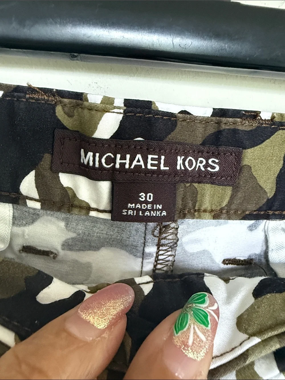 Michael Kors Men’s Camouflage Swim Trunks — Olive, Black, White